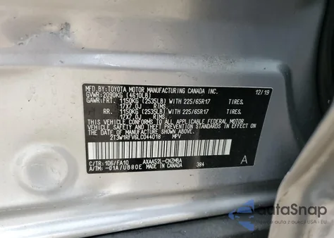 2020 Toyota Rav4 Xle from USA, damaged, VIN 2T3W1RFV6LC044018